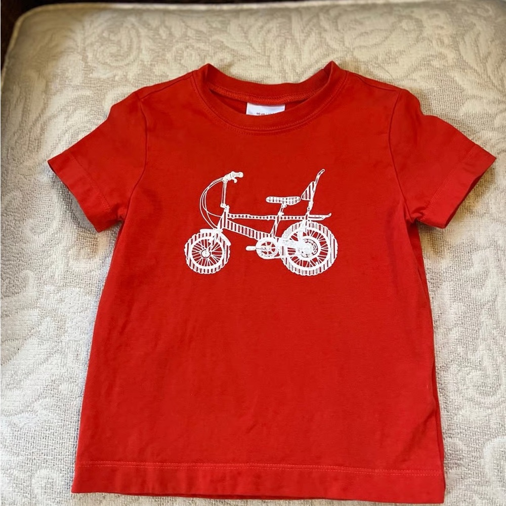 Hanna Andersson Red Tee with Bicycle Design Size: 3 years (90 cm)